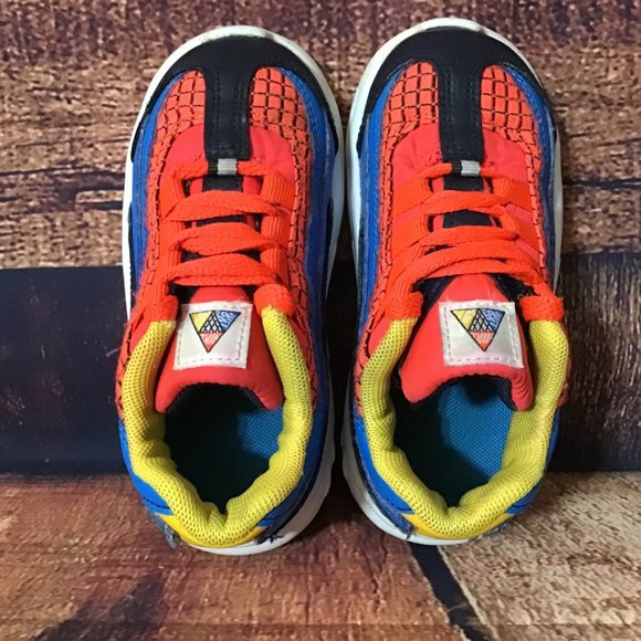 Nike Air Max 95 Toddler Size 8 Bright Crimson Blue Yellow Spiderman Look Shoes - Picture 7 of 10
